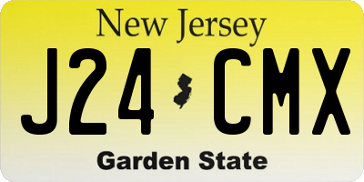 NJ license plate J24CMX