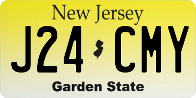 NJ license plate J24CMY