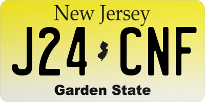 NJ license plate J24CNF