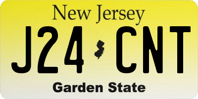 NJ license plate J24CNT