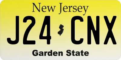 NJ license plate J24CNX