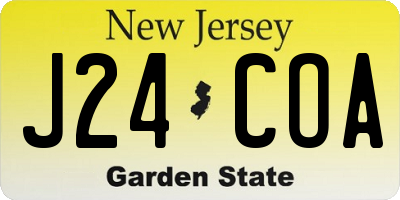 NJ license plate J24COA