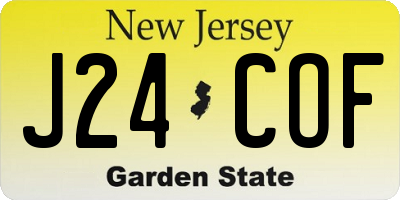 NJ license plate J24COF