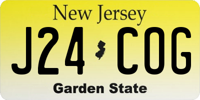NJ license plate J24COG