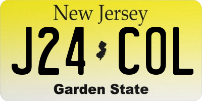 NJ license plate J24COL