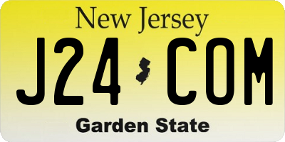 NJ license plate J24COM