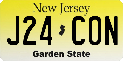 NJ license plate J24CON