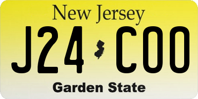 NJ license plate J24COO
