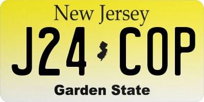 NJ license plate J24COP