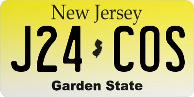 NJ license plate J24COS
