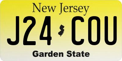 NJ license plate J24COU