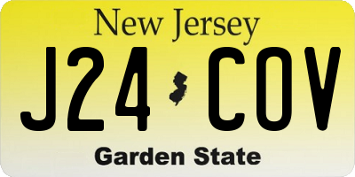 NJ license plate J24COV