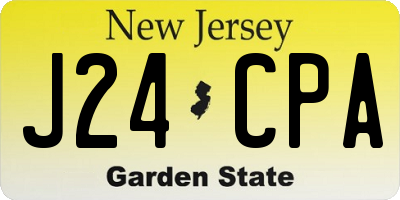 NJ license plate J24CPA