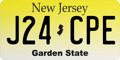 NJ license plate J24CPE