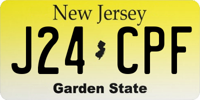 NJ license plate J24CPF