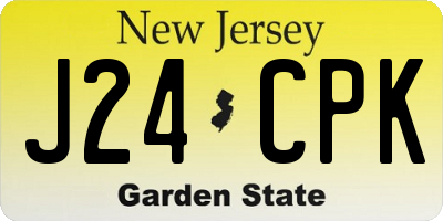 NJ license plate J24CPK