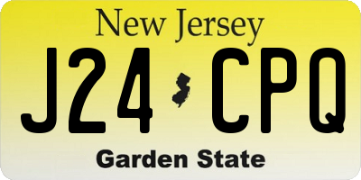 NJ license plate J24CPQ