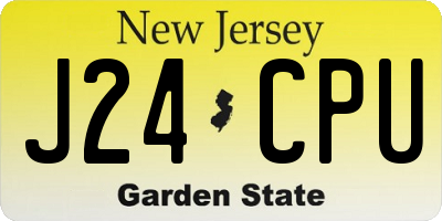NJ license plate J24CPU