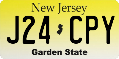 NJ license plate J24CPY
