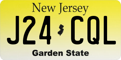 NJ license plate J24CQL