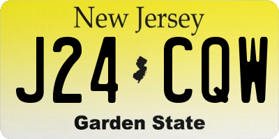 NJ license plate J24CQW