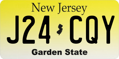 NJ license plate J24CQY