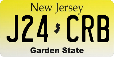 NJ license plate J24CRB