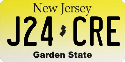 NJ license plate J24CRE