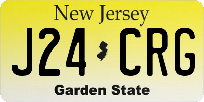 NJ license plate J24CRG