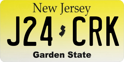 NJ license plate J24CRK