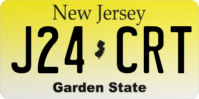 NJ license plate J24CRT