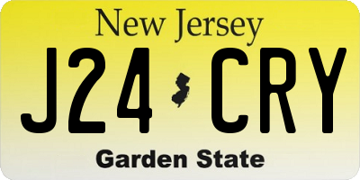 NJ license plate J24CRY