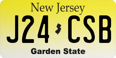 NJ license plate J24CSB