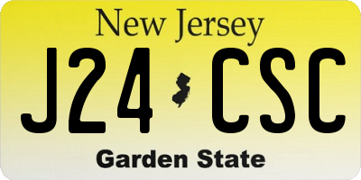NJ license plate J24CSC