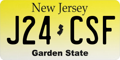 NJ license plate J24CSF