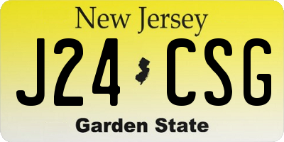 NJ license plate J24CSG