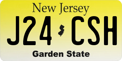 NJ license plate J24CSH