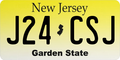 NJ license plate J24CSJ