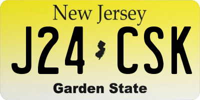 NJ license plate J24CSK