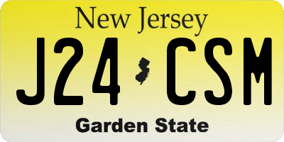 NJ license plate J24CSM