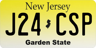 NJ license plate J24CSP