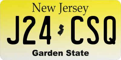 NJ license plate J24CSQ