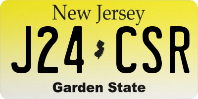 NJ license plate J24CSR