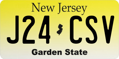 NJ license plate J24CSV