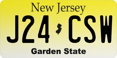 NJ license plate J24CSW