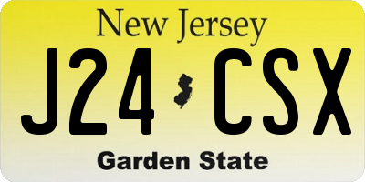 NJ license plate J24CSX