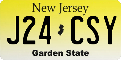 NJ license plate J24CSY