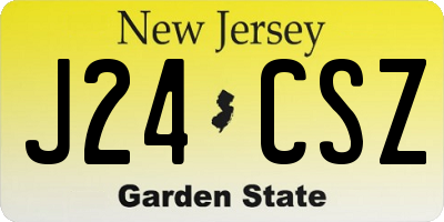 NJ license plate J24CSZ