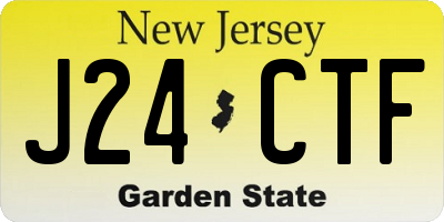 NJ license plate J24CTF