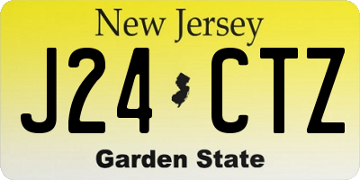 NJ license plate J24CTZ